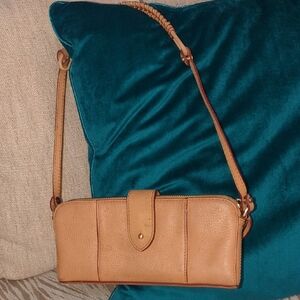 Calvin Klein Tan Leather Crossbody Bag